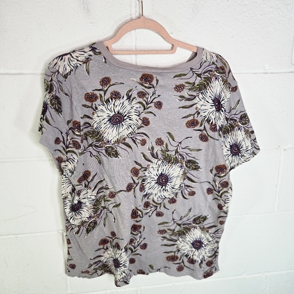 Madewell Lo-fi Shrunken Painted Blooms Floral Light Purple Tee - Picture 4 of 8